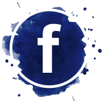 Social Media Icon Facebook im Tintenklecks Stil